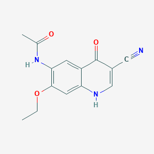 Acetamide, N-(3-cyano-7-ethoxy-4-hydroxy-6-quinolinyl)- structure, CAS 848133-75-5