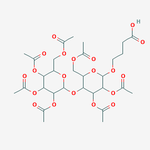 3-carboxypropyl O-(2,3,4,6-tetra-O-acetyl-β-D-galactopyranosyl)-(1->4)-2,3,6-tri-O-acetyl-β-D-glucopyranoside structure, CAS 116112-82-4