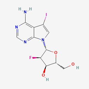 4-amino-7-[2-deoxy-2-fluoro-β-D-ribofuranosyl]-5-iodo-7Hpyrrolo[2,3-d]pyrimidine structure, CAS 1440537-27-8
