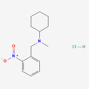 N-cyclohexyl-N-methyl-2-nitrobenzylamine monohydrochloride structure, CAS 31611-42-4