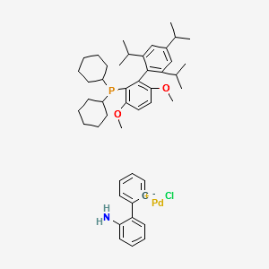 Chloro(2-dicyclohexylphosphino-3,6-diMethoxy-2',4',6'-tri-i-propyl-1,1'-biphenyl)(2'-aMino-1,1'-biphenyl-2-yl)palladiuM(II), Min. 98% [BrettPhos Palladacycle] structure, CAS 1451002-39-3