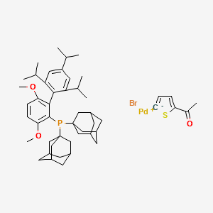 Bromo(5-acetyl-2-thienyl)[2-(di-1-adamantylphosphino)-3,6-dimethoxy-2', 4',6'-tri-i-propyl-1,1'-biphenyl]palladium(II) structure, CAS 1805783-53-2
