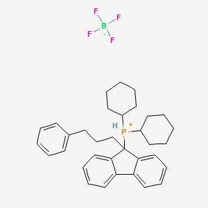 cataCXium(R) FPrPh, Dicyclohexyl[9-(3-phenylpropyl)-9-fluorenyl]phosphine tetrafluoroborate structure, CAS 1007311-95-6