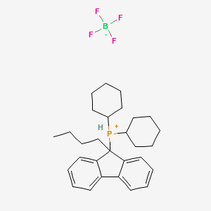 (9-Butyl-9-fluorenyl)dicyclohexylphosphine tetrafluoroborate, cataCXium(R) FBu structure, CAS 1007311-98-9