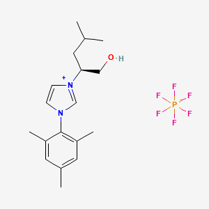 1-(2,4,6-Trimethylphenyl)-3-[(2S)-4-methyl-1-pentanol]imidazolium hexafluorophosphate structure, CAS 1788856-01-8