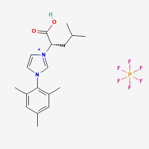 1-(2,4,6-Trimethylphenyl)-3-[(2S)-4-methylpentanoic acid]imidazolium hexafluorophosphate structure, CAS 1788856-37-0