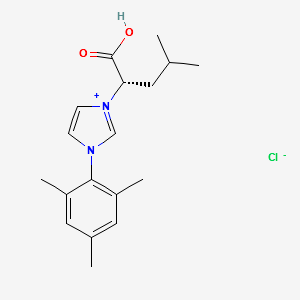 1-(2,4,6-Trimethylphenyl)-3-[(2S)-4-methylpentanoic acid]imidazolium chloride structure, CAS 1798786-48-7