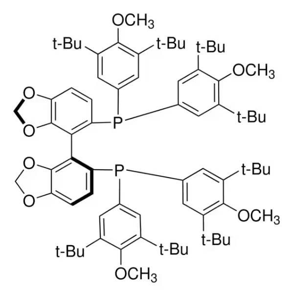 (S)-(+)-5,5'-Bis[di(3,5-di-t-butyl-4-methoxyphenyl)phosphino]-4,4'-bi-1,3-benzodioxole,min.98%(S)-DTBM-SEGPHOS structure, CAS 210169-40-7
