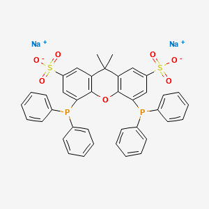 9H-Xanthene-2,7-disulfonic acid,4,5-bis(diphenylphosphino)-9,9-dimethyl-, disodium salt structure, CAS 215792-51-1