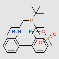 Methanesulfonato[di-t-butyl(n-butyl)phosphine](2'-amino-1,1'-biphenyl-2-yl)palladium(II) dichloromethane adduct, min. 98% [P(t-Bu)2(n-Bu) Palladacycle Gen. 3] structure, CAS 2195390-27-1