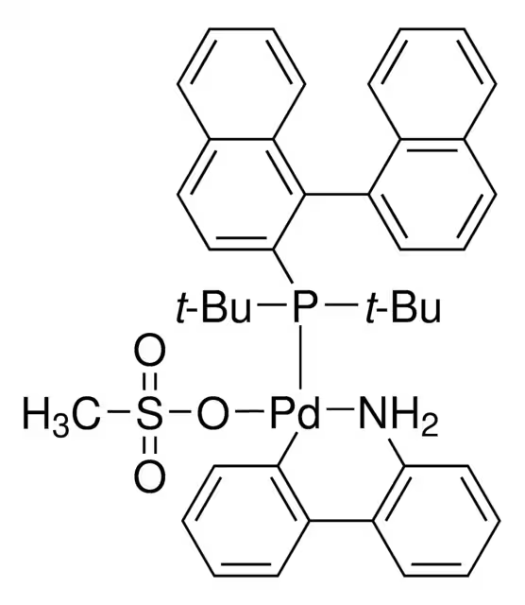Methanesulfonato(2-di-t-butylphosphino-1,1'-binaphthyl)(2'-amino-1,1'-biphenyl-2-yl)palladium(II), TrixiePhos Pd G3 structure, CAS 2230788-63-1