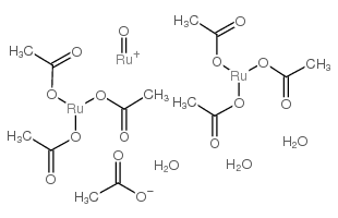 Hexakis[μ-(acetato-O:O')]-triaqua-μ3-oxotriruthenium(III), min. 95% (Ruthenium(III) acetate) structure, CAS 38998-79-7