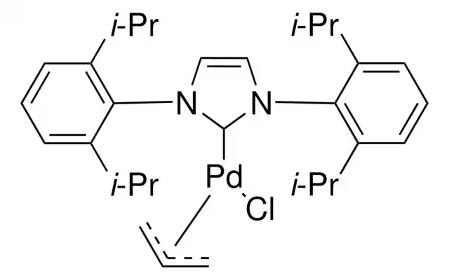 Allylchloro[1,3-bis(2,6-di-i-propylphenyl)imidazol-2-ylidene]palladium(II),98% structure, CAS 478980-03-9