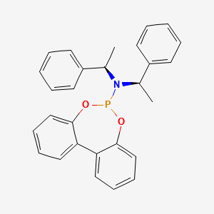 N,N-Bis[(1R)-(+)-phenylethyl]dibenzo[d,f][1,3,2]dioxaphosphepin-6-amine,97% structure, CAS 500103-26-4