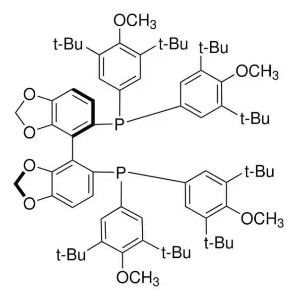 (R)-(-)-5,5'-Bis[di(3,5-di-t-butyl-4-methoxyphenyl)phosphino]-4,4'-bi-1,3-benzodioxole structure, CAS 566940-03-2