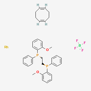 (S,S)-1,2-ETHANEDIYL-BIS-[(2-METHOXYPHENYL)-PHENYLPHOSPHINE]]-(1,5-CYCLOOCTADIENE)-RHODIUM(I)]-TETRAFLUOROBORATE structure, CAS 71423-54-6