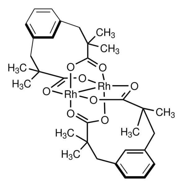 Bis[rhodium(a,a,a#,a#-tetramethyl-1,3-benzenedipropionic acid)] structure, CAS 819050-89-0