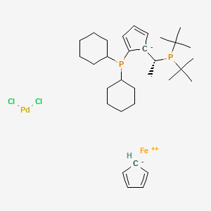 (R)-1-[(S)-2-(Dicyclohexylphosphino)ferrocenyl]ethyldi-tert-butylphosphine palladium(Ⅱ) dichloride structure, CAS 854019-82-2