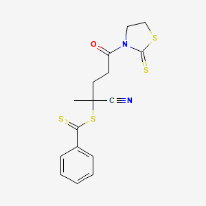 Benzenecarbodithioic acid, 1-cyano-1-methyl-4-oxo-4-(2-thioxo-3-thiazolidinyl)butyl ester structure, CAS 887764-14-9