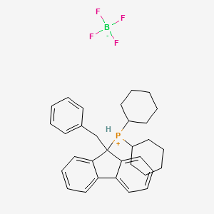 Dicyclohexyl(9-benzylfluoren-9-yl)phosphonium tetrafluoroborate structure, CAS 937378-18-2