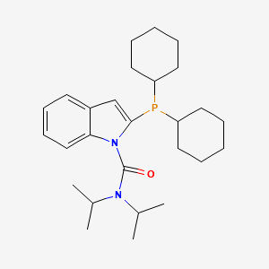 2-(Dicyclohexylphosphino)-N,N-bis(1-methylethyl)-1H-indole-1-carboxamide structure, CAS 1067175-36-3