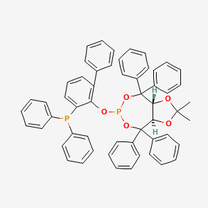 6-(3-diphenylphosphanylbiphenyl-2-yloxy)-2,2-dimethyl-4,4,8,8-tetraphenyltetrahydro-[1,3]dioxolo[4,5-e][1,3,2]dioxaphosphepine structure, CAS 1158430-46-6