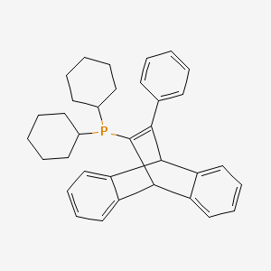 11-Dicyclohexylphosphino-12-phenyl-9,10-ethenoanthracene dichloromethane adduct structure, CAS 1166994-77-9