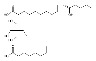 Decanoic acid, mixed esters with hexanoic acid, octanoic acid and trimethylolpropane structure, CAS 68130-52-9