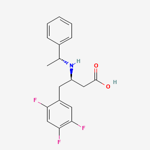 (3R)-3-[[(1R)-1-phenylethyl]amino]-4-(2,4,5-trifluorophenyl)butanoic acid structure, CAS 1345822-99-2
