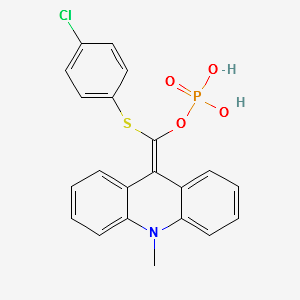 {[(4-chlorophenyl)sulfanyl](10-methyl-9,10-dihydroacridin-9-ylidene)methoxy}phosphonic acid structure, CAS 767610-79-7
