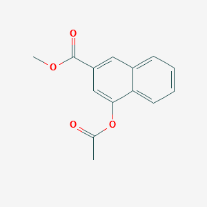2-Naphthalenecarboxylic acid, 4-(acetyloxy)-, Methyl ester structure, CAS 127265-98-9