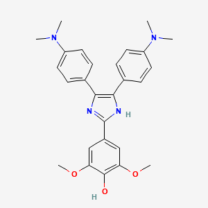 4,5-bis(4-dimethylaminophenyl)-2-(3,5-dimethoxy-4-hydroxyphenyl)imidazole structure, CAS 1886-13-1