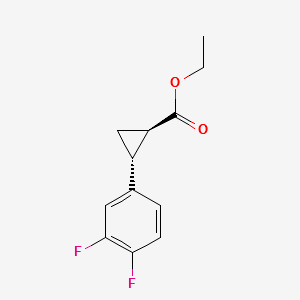 (1R,2R)-ethyl2-(3,4-difluorophenyl)cyclopropane carboxylate structure, CAS 1006376-61-9
