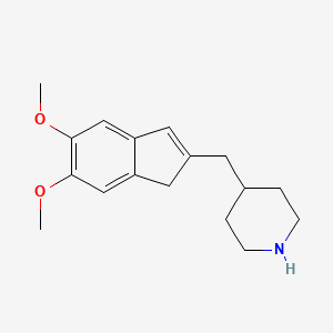 4-((5,6-dimethoxy-1H-inden-2-yl)methyl)piperidine structure, CAS 1026443-48-0