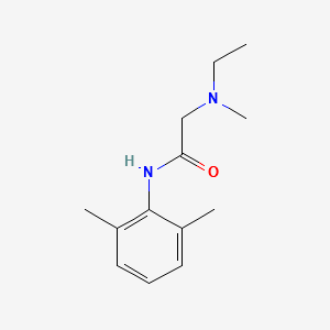 ethylmethylglycinexylidide structure, CAS 74634-66-5