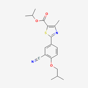 isopropyl 2-(3-cyano-4-isobutoxyphenyl)-4-methylthiazole-5-carboxylate structure, CAS 1346238-10-5