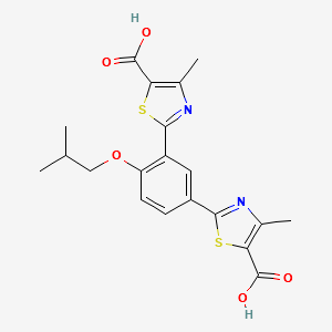 2,2'-[4-(2-Methylpropoxy)-1,3-phenylene]bis[4-Methyl-5-thiazolecarboxylic Acid structure, CAS 1330632-48-8