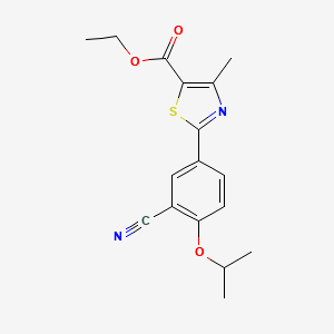 ethyl 2-(3-cyano-4-isopropoxyphenyl)-4-methylthiazole-5- carboxylate structure, CAS 144060-84-4