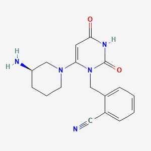 (R)-2-((6-(3-aminopiperidin-1-yl)-2,4-dioxo-3,4-dihydropyrimidin-1(2H)-yl)methyl)benzonitrile compound with 2,2,2-trifluoroacetate(1:1) structure, CAS 865758-98-1