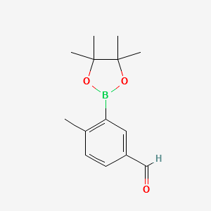 4-methyl-3-(4,4,5,5-tetramethyl-1,3,2-dioxaborolan-2-yl)benzaldehyde structure, CAS 847560-50-3