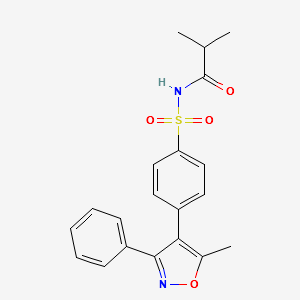 N-((4-(5-methyl-3-phenylisoxazol-4-yl)phenyl)sulfonyl)isobutyramide structure, CAS 198470-82-5