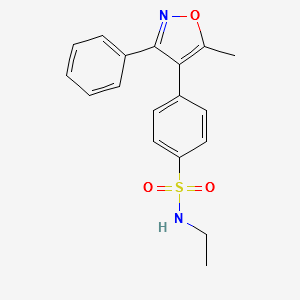 ethyl 4-(5-methyl-3-phenylisoxazol-4-yl)benzenesulfonate structure, CAS 473465-11-1