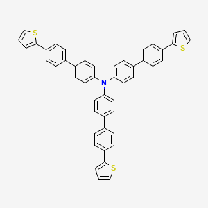 Tris(4-(5-phenylthiophen-2-yl)phenyl)amine structure, CAS 1092356-36-9