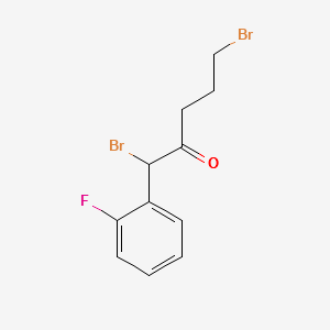 1,5-Dibromo-1-(2-fluorophenyl)-2-pentanone structure, CAS 1373350-57-2