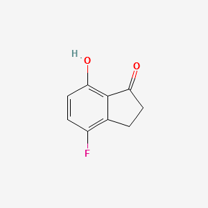 4-FLUORO-7-HYDROXY-1-INDANONE structure, CAS 136191-16-7