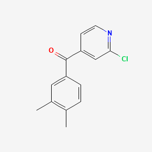 (2-chloropyridin-4-yl)(3,4-dimethylphenyl)methanone structure, CAS 868390-69-6