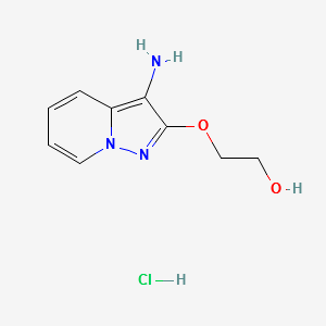 2-[(3-aminopyrazolo[1,5-a]pyridin-2-yl)oxy]ethanol hydrochloride structure, CAS 1079221-49-0