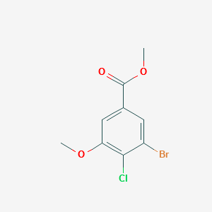 methyl 3-bromo-4-chloro-5-methoxybenzoate structure, CAS 1628540-03-3