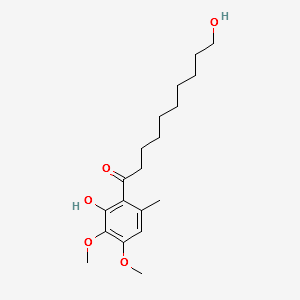 6-(10-hydroxydecanoyl)-2,3-dimethoxy-5-methylphenol structure, CAS 104966-97-4