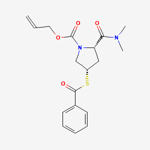 (2S,4S)-1N-(allyloxycarbonyl)-4-benzoylsulfanyl-2-(N,N-diMethylcarbaMoyl)pyrrolidine structure, CAS 141818-73-7